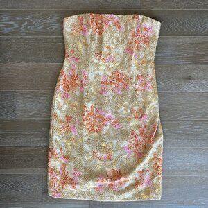 NEW Carmen Marc Valvo Beaded Strapless Dress | 12